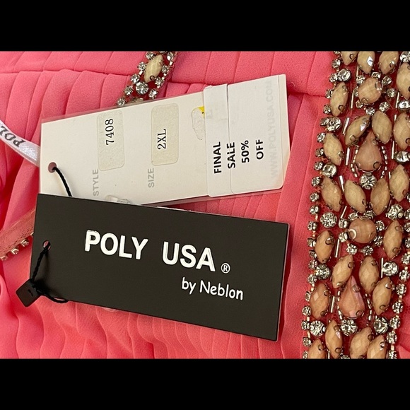 Poly USA by Neblon Embellished Gown Dress size XXL - Picture 10 of 14